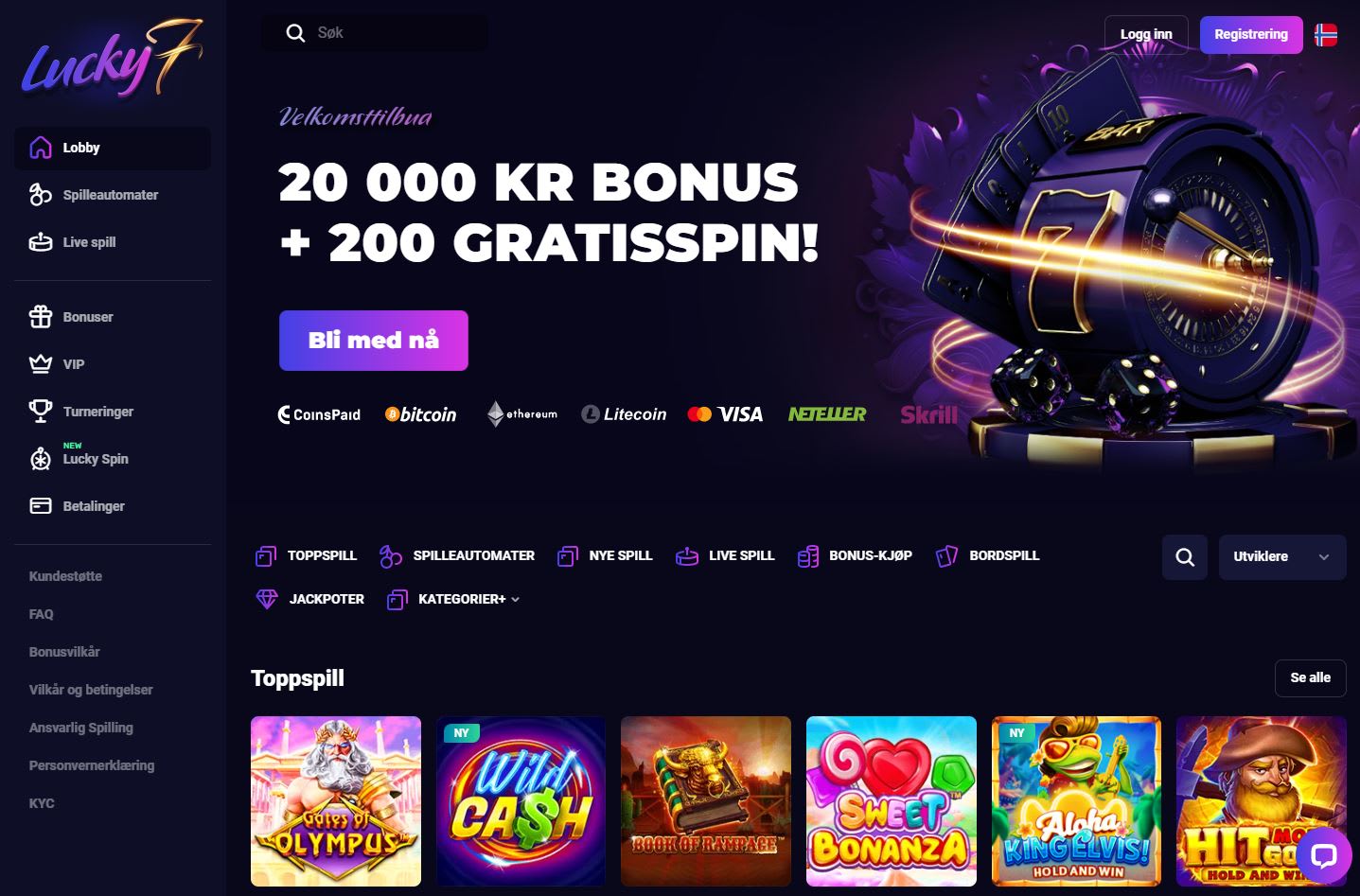 Lucky7 Casino Norge (2023)
