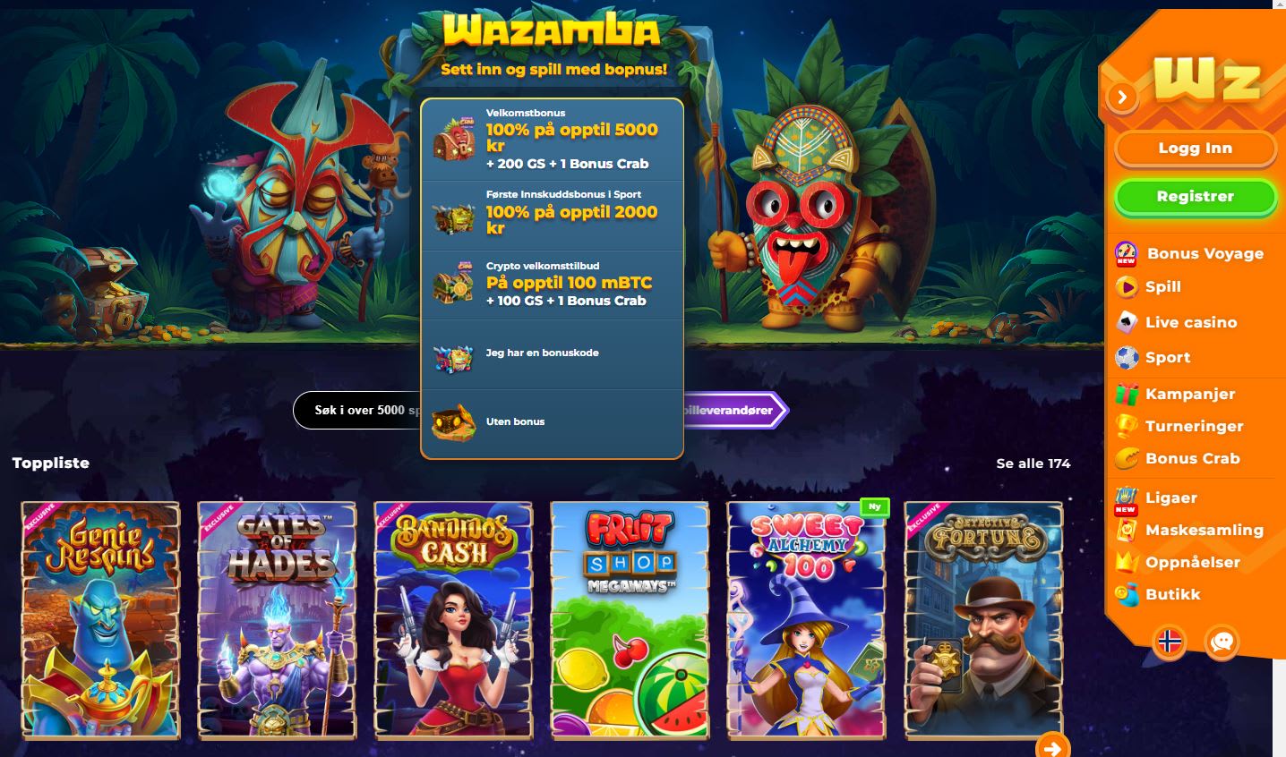 Wazamba Casino Norge (2023)