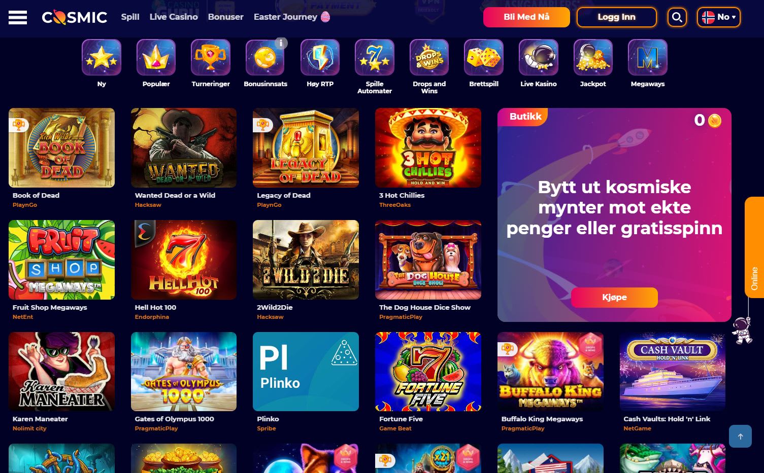 CosmicSlot Casino Norge (2024)
