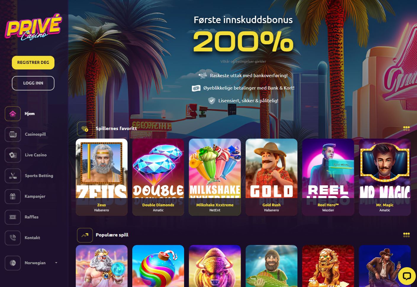Privé Casino Norge 2024