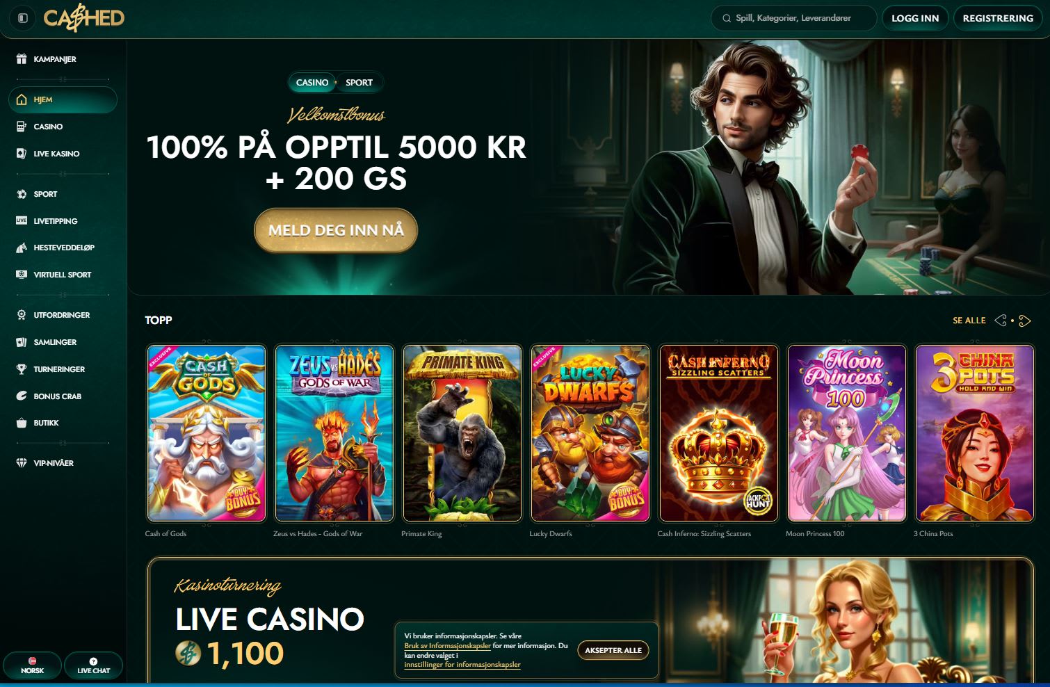 Cashed Casino Norge 2024