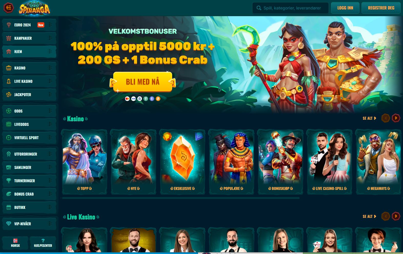 Spinanga Casino Norge 2024
