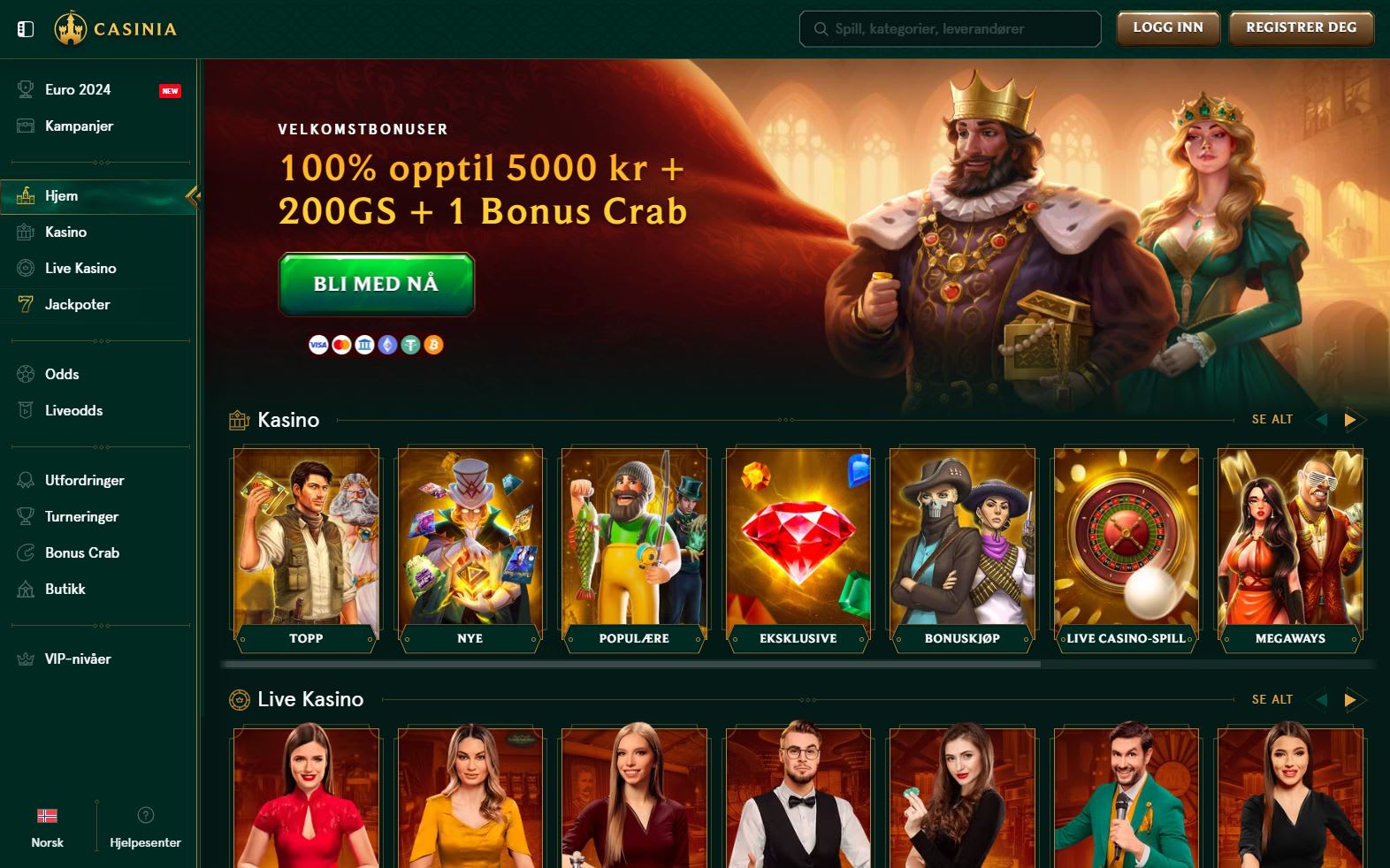 Casinia Casino Norge 2024