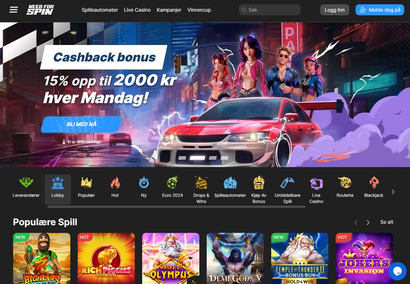 Need For Spin Casino Norge
