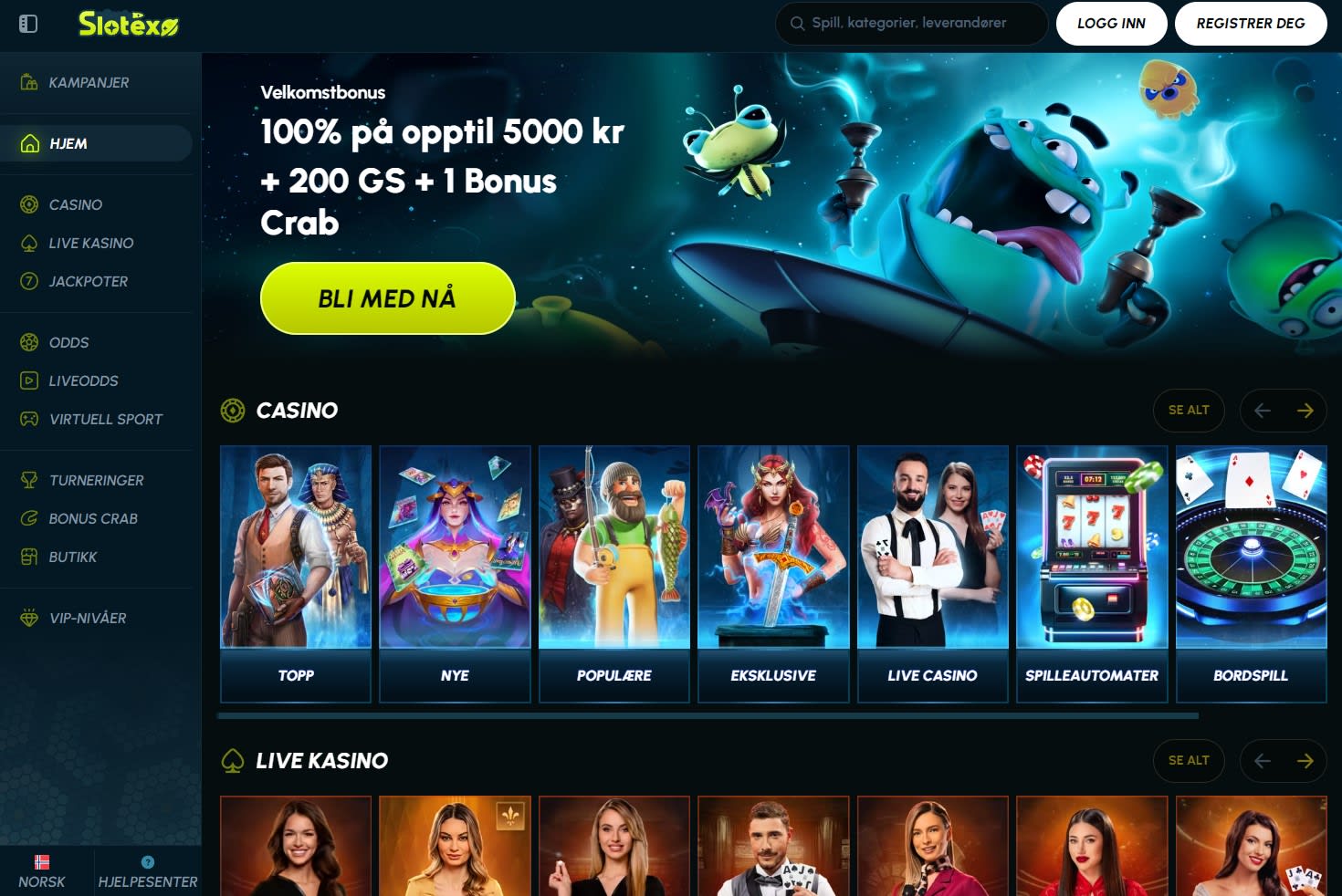 Slotexo Casino Norge 2024