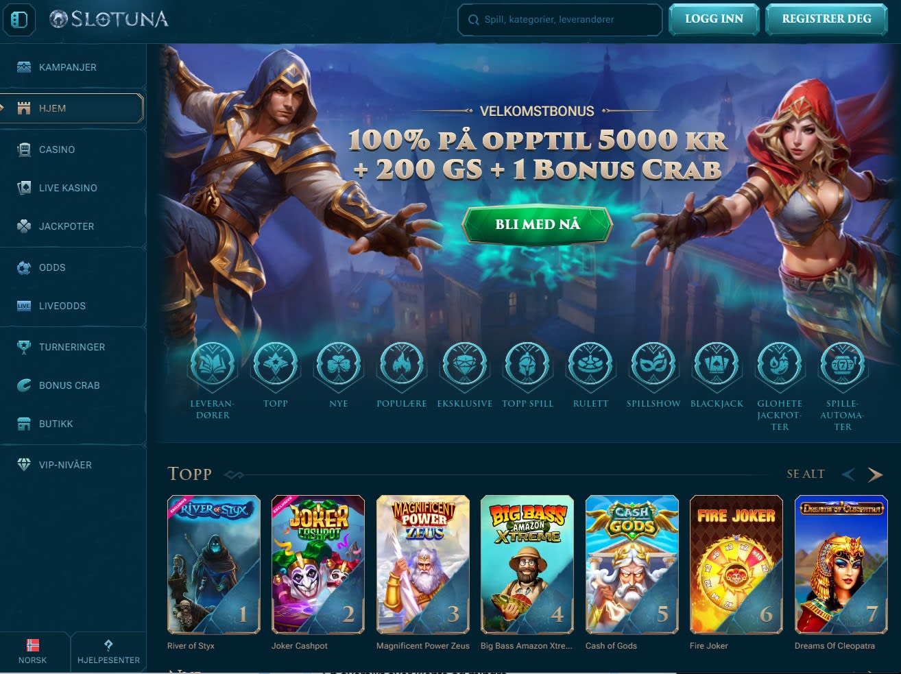 Slotuna Casino Norge 2024