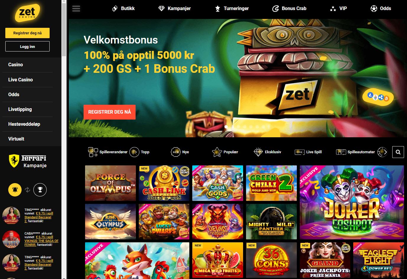 Zet Casino Norge 2024