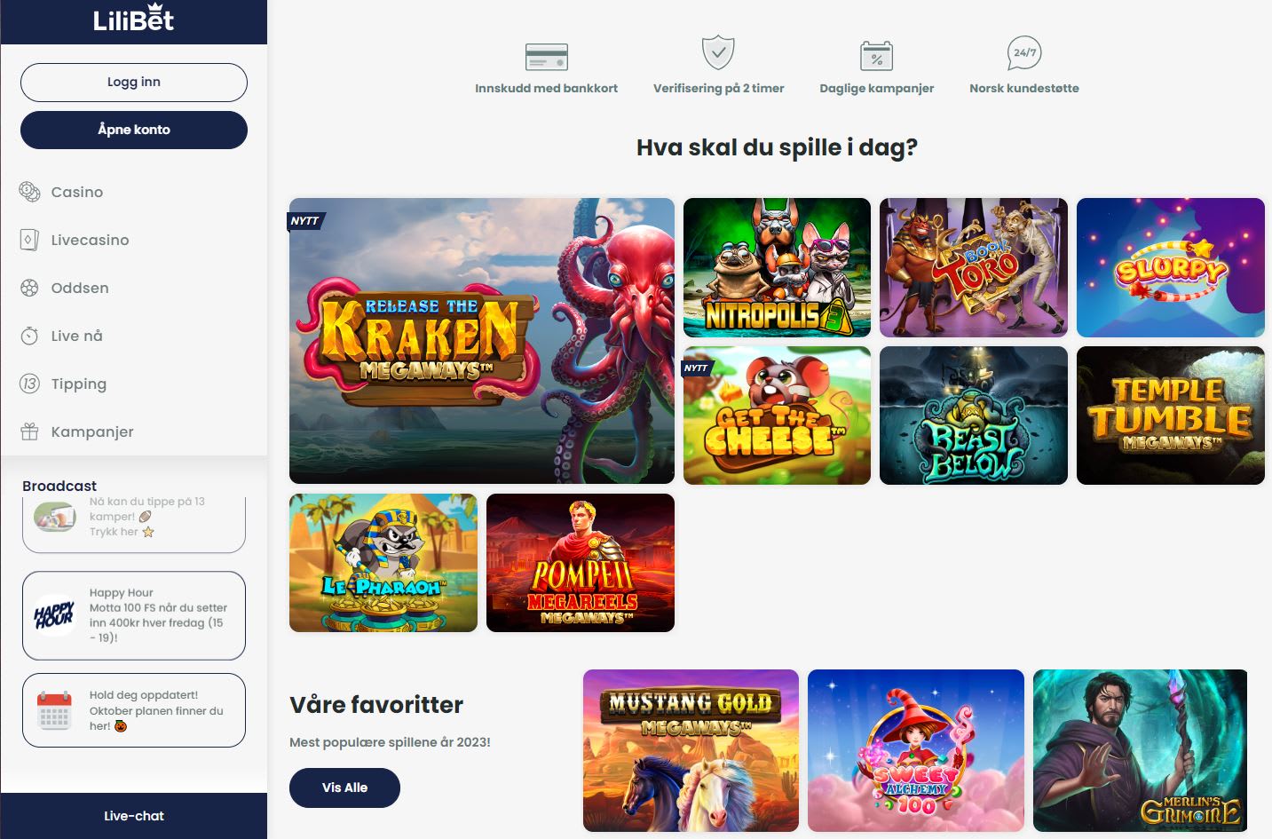 Lilibet Casino Norge 2024
