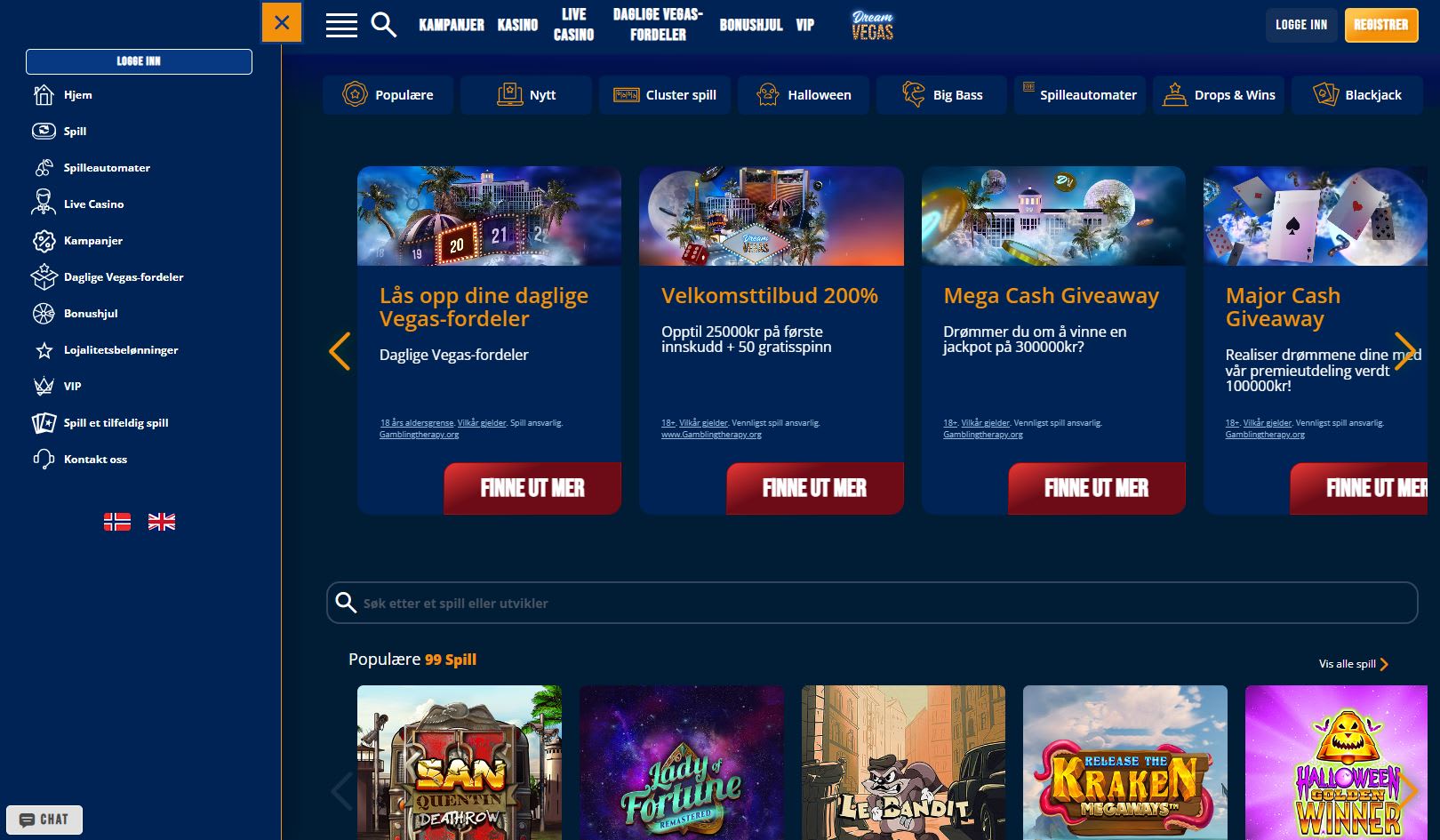 Dream Vegas Casino Norge 2024
