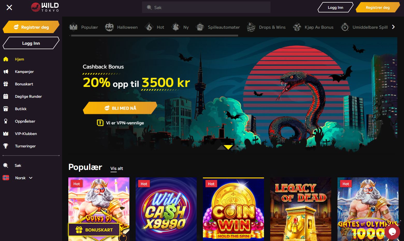 Wild Tokyo Casino Norge 2024