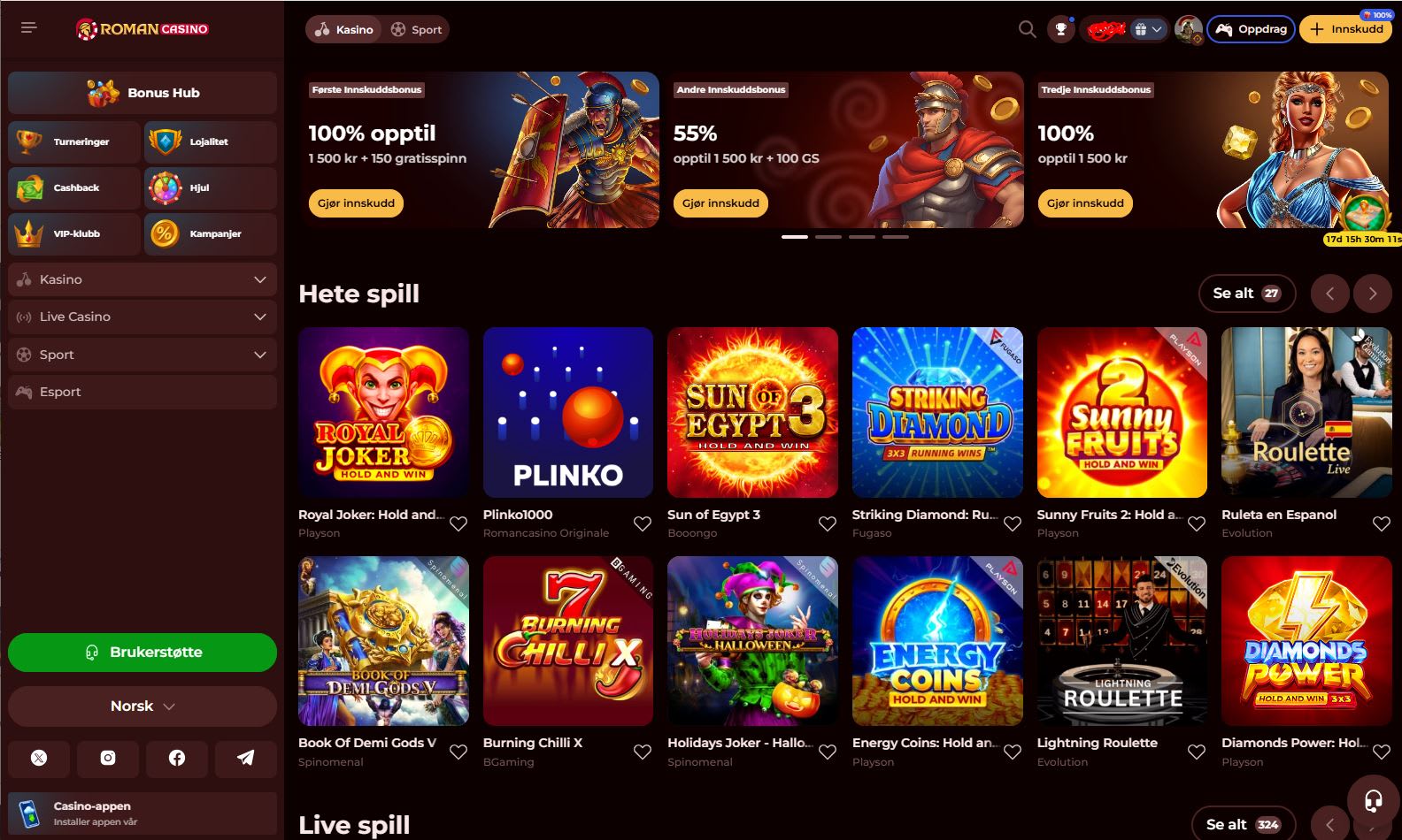 Roman Casino Norge 2024