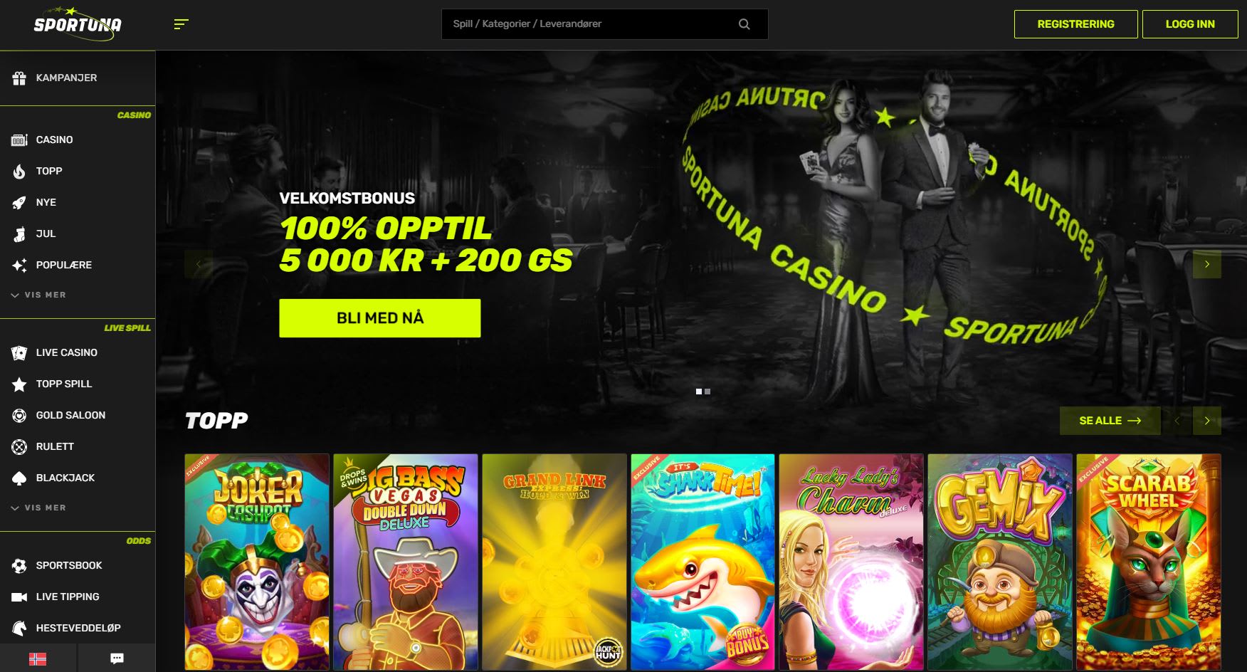 Sportuna Casino Norge 2024