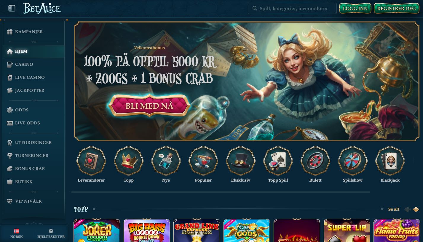 BetAlice Casino Norge 2025