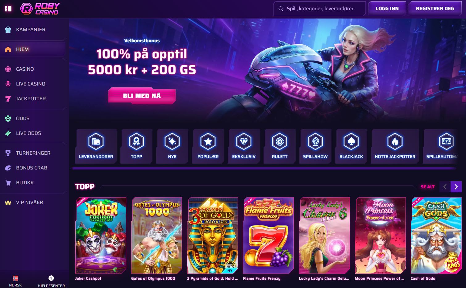 Roby Casino Norge 2025