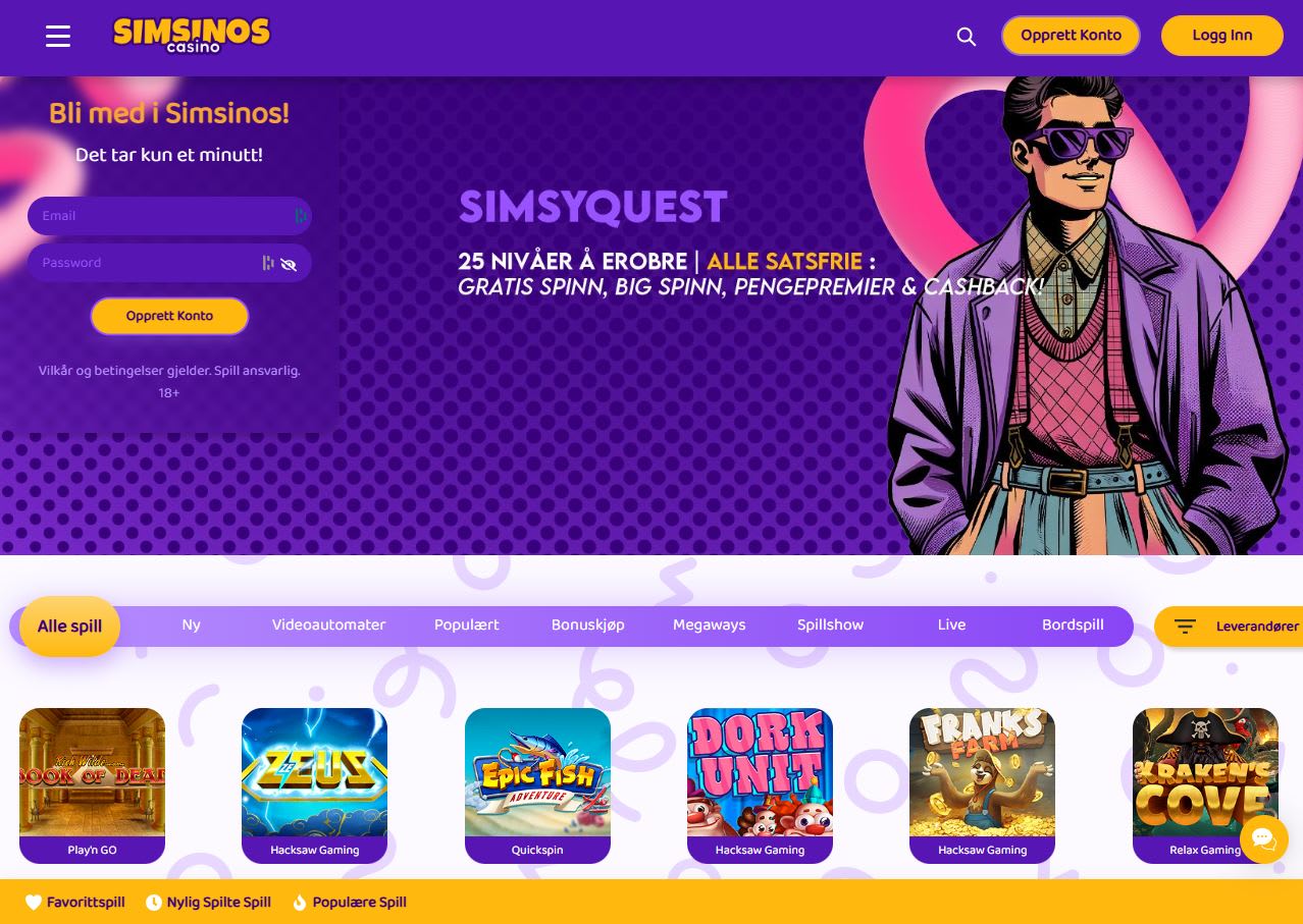 Simsinos Casino Norge 2025