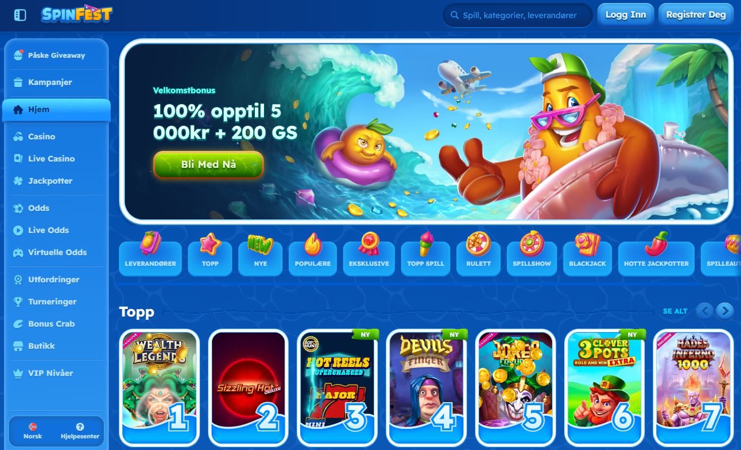 Spinfest Casino Norge 2025