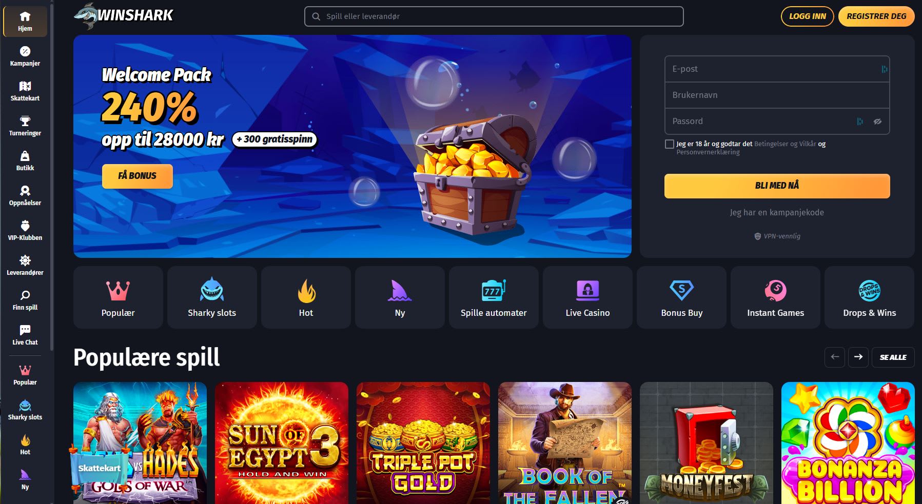 Winshark Casino Norge 2025