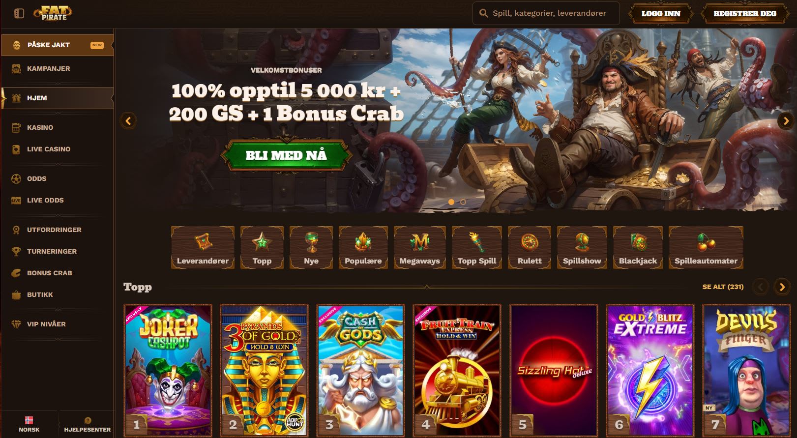 Fat Pirate Casino Norge 2025