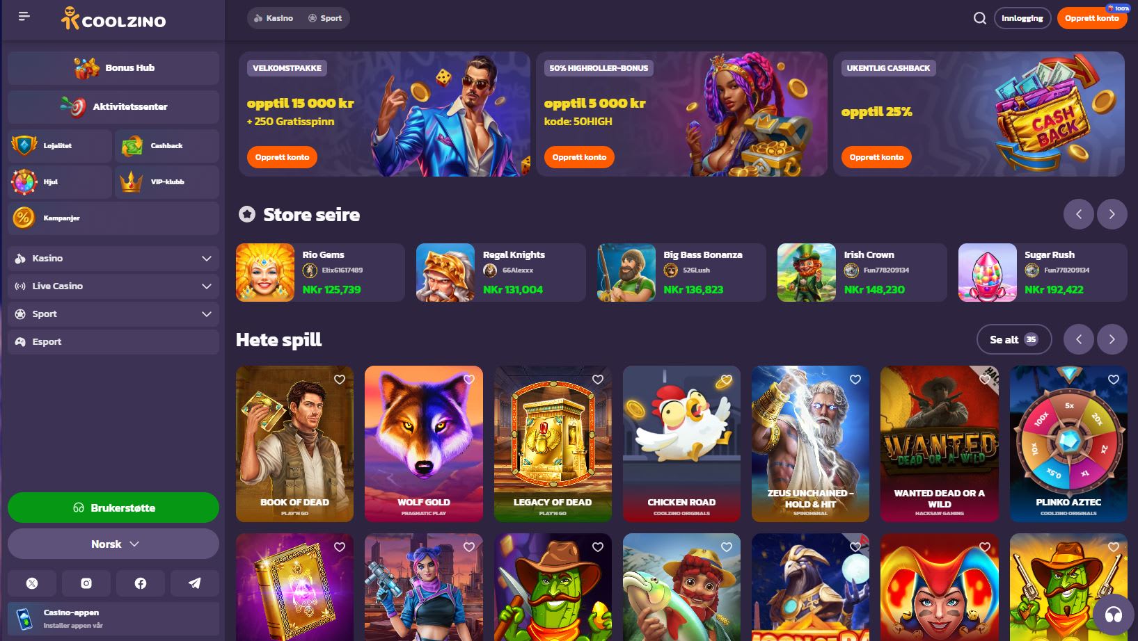 Coolzino Casino Norge 2025