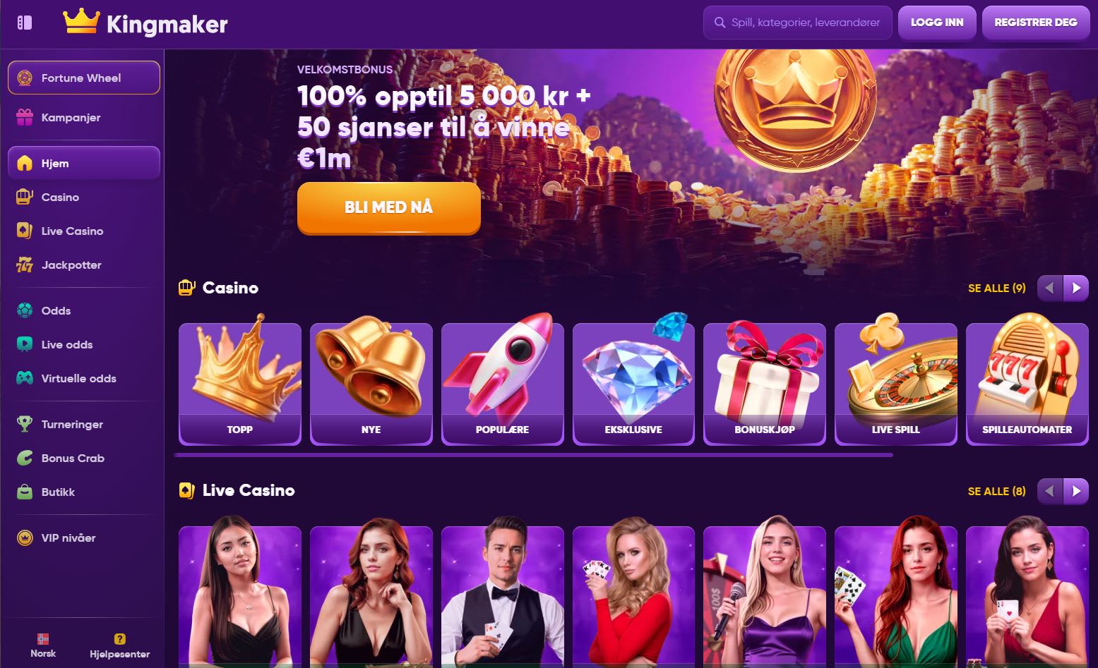 Kingmaker Casino Norge 2025