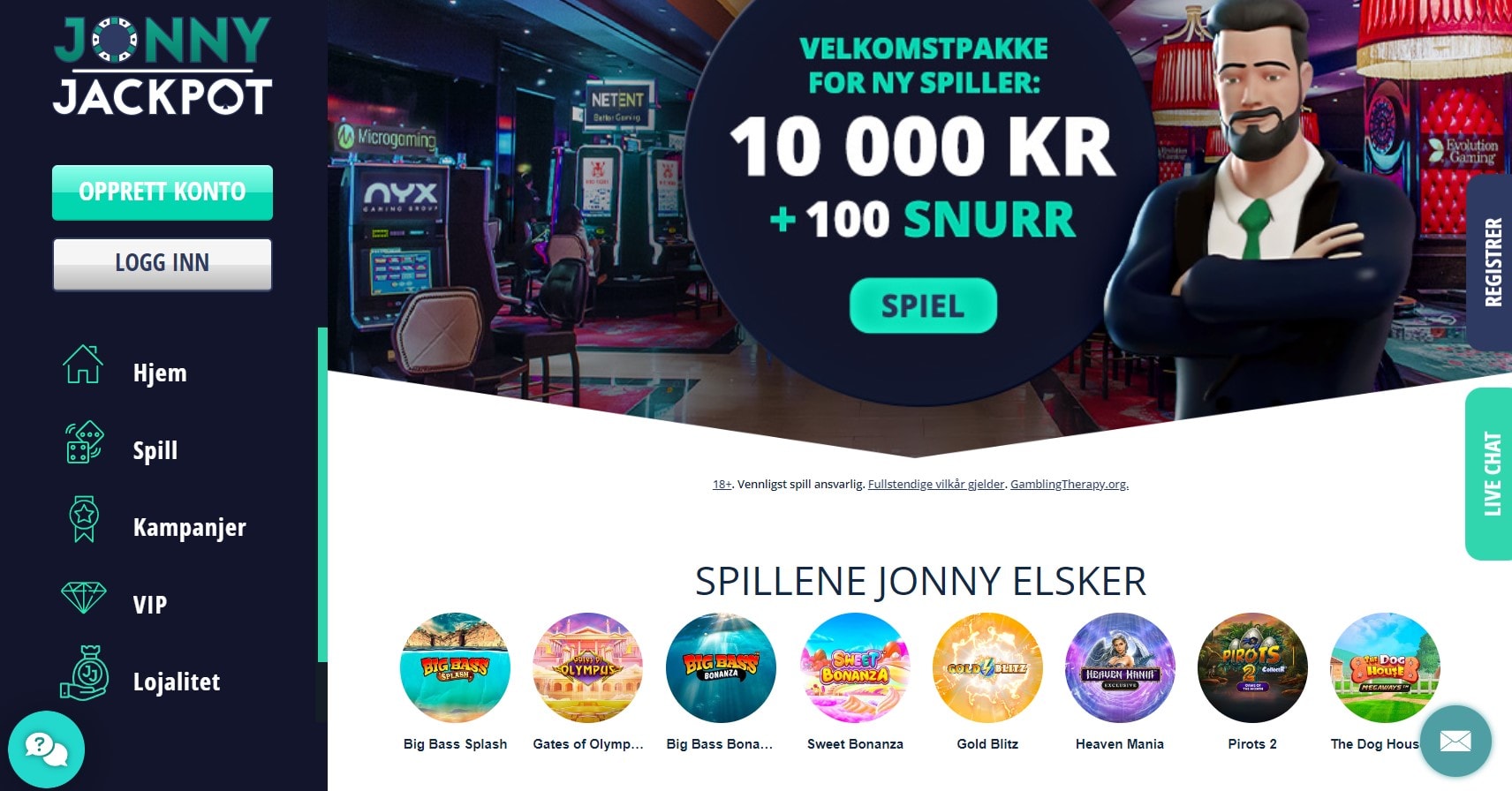 Jonny Jackpot Casino Norge